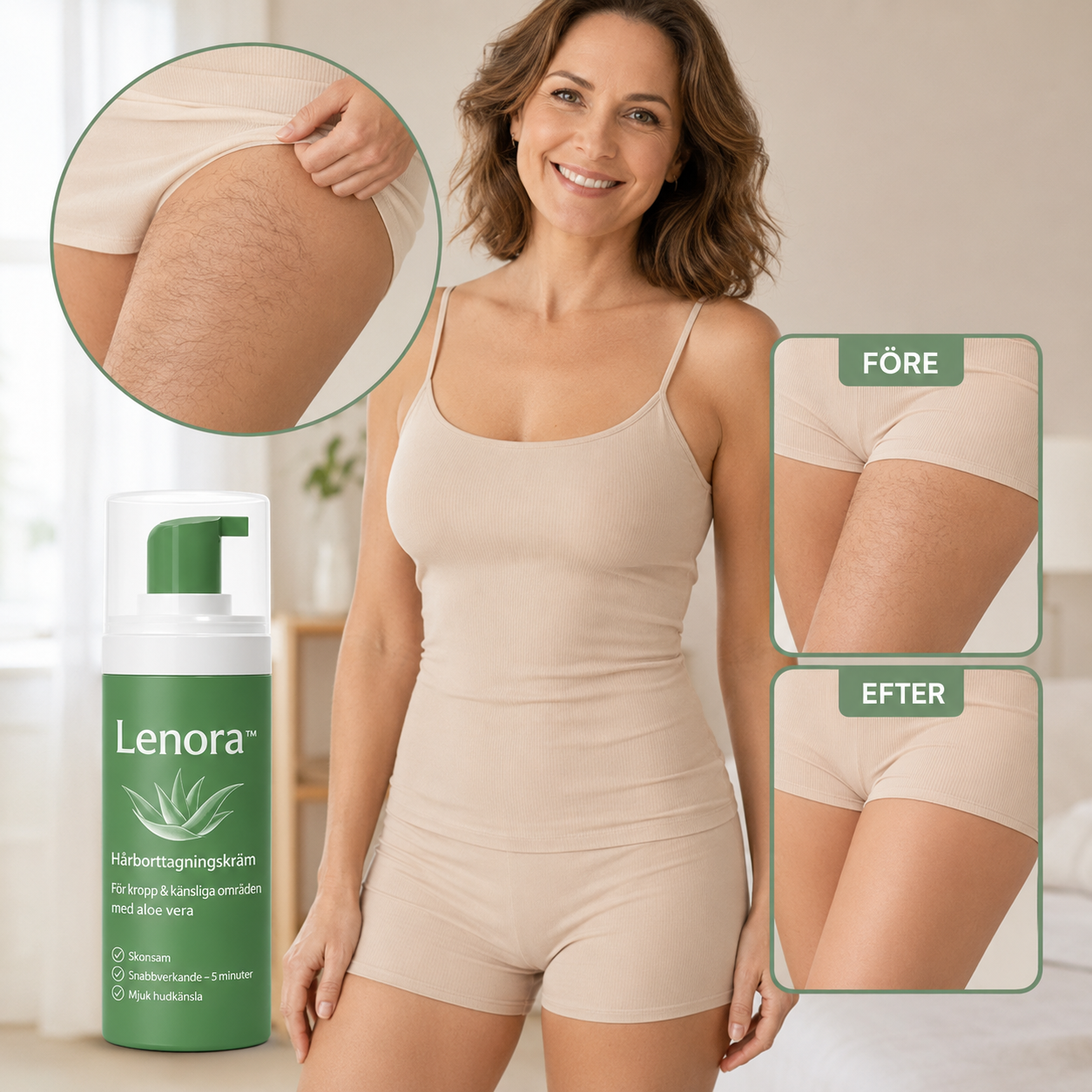 Lenora™ | Skonsam hårborttagningskräm för intimområdet & kroppen