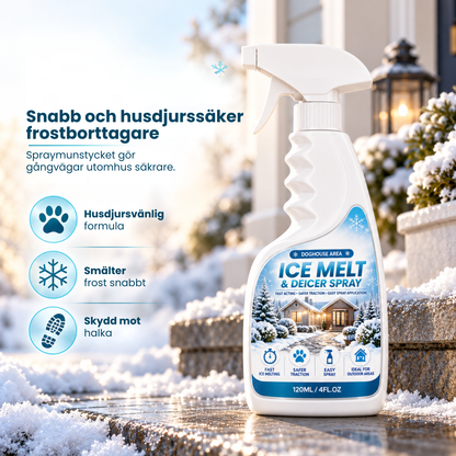 Frostiva™ avisningsspray på trappsteg med frost