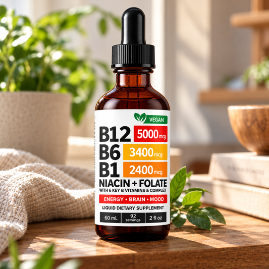 NervoViva™ | 5-i-1 Vitamin B-komplex i droppform – för nerver, energi & fokus
