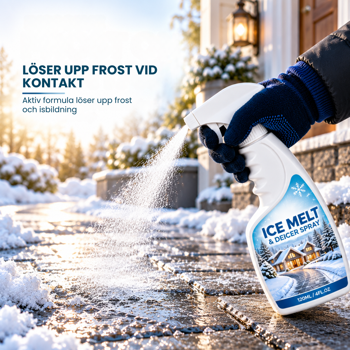 Frostiva™ sprayas på isig gångväg