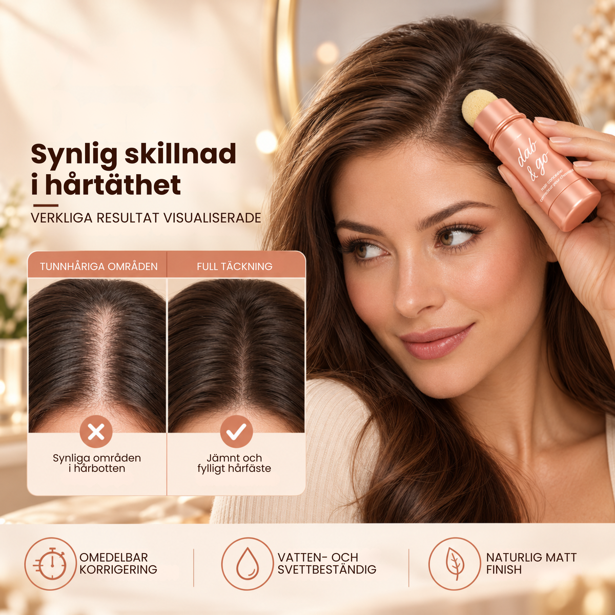 Rootelle™ | Dölj tunna partier och få en fylligare hårlinje på sekunder