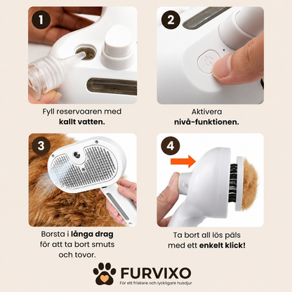 Furvixo™ | Ångborste för Pälsvård & Mindre Hår
