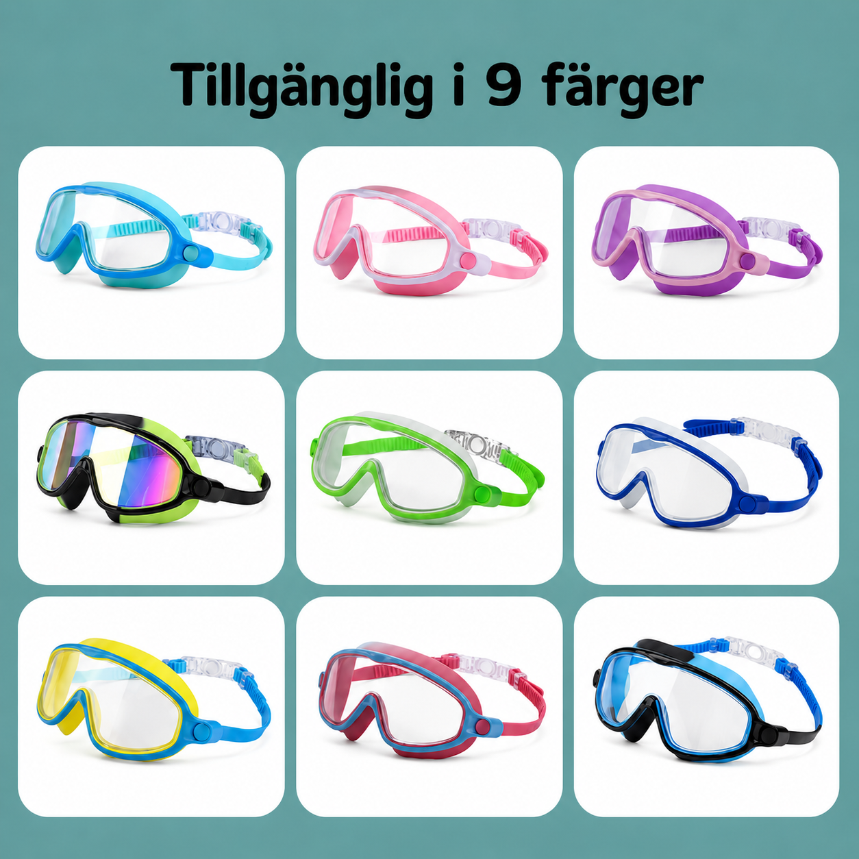 AquaSnap™ | Sätt på på några sekunder – bekväm simmask för barn
