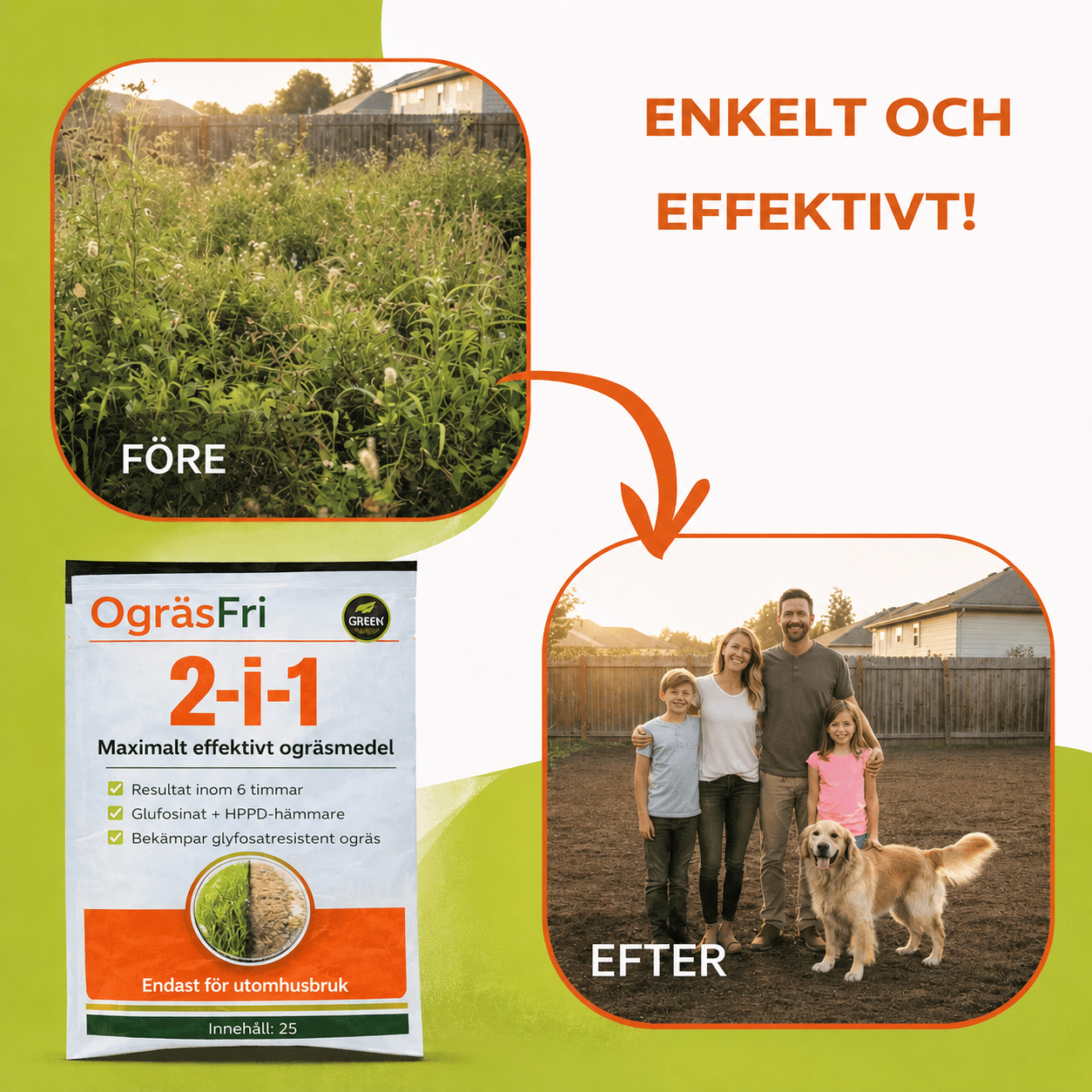 OgräsFri – Kraftfullt Ogräsmedel, Verkar på 6 Timmar