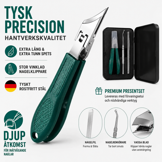 Clawvia™ Ergonomisk Nagelklippare för Tjocka & Inåtväxande Naglar