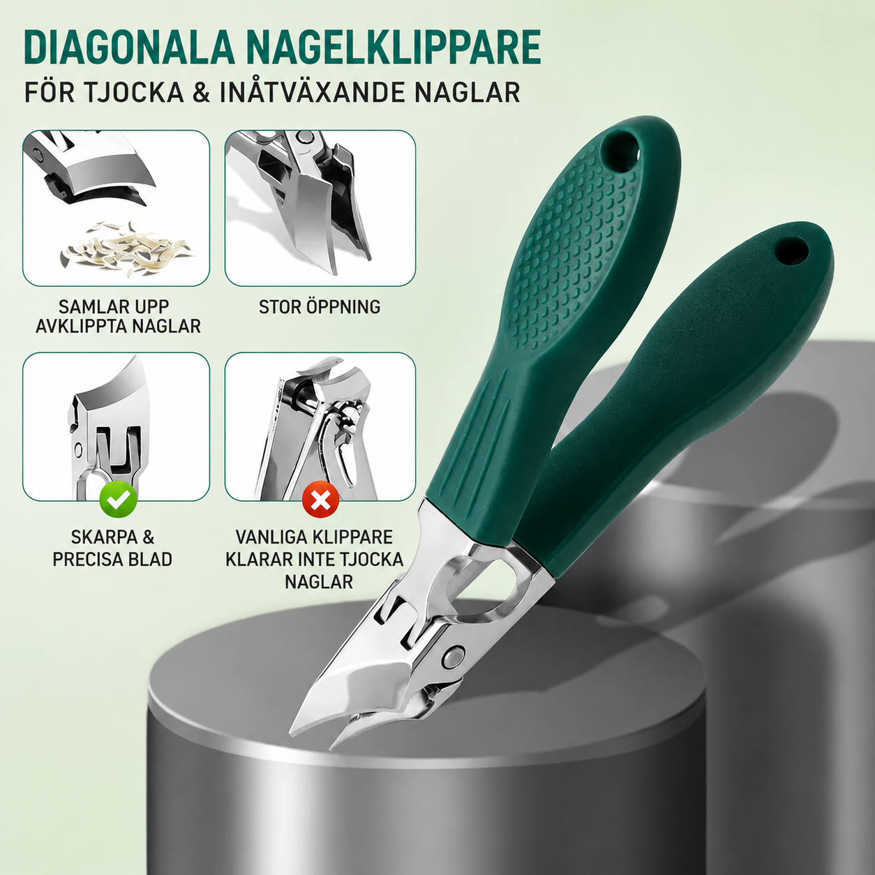 Clawvia™ Ergonomisk Nagelklippare för Tjocka & Inåtväxande Naglar