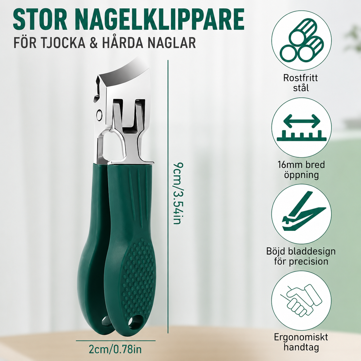 Clawvia™ Ergonomisk Nagelklippare för Tjocka & Inåtväxande Naglar