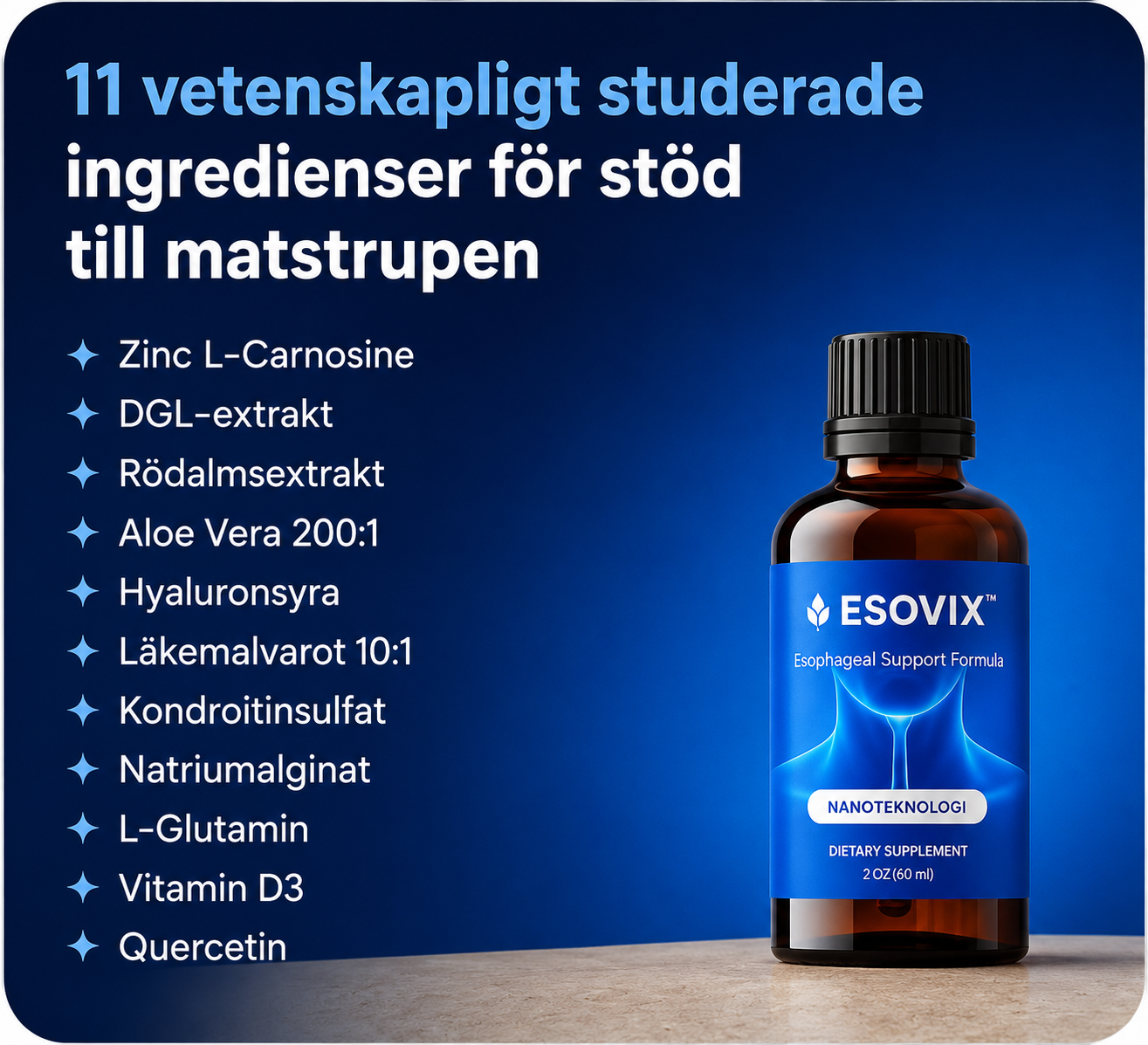 Esovix™ | Avancerat stöd för hals, matstrupe & tyst reflux
