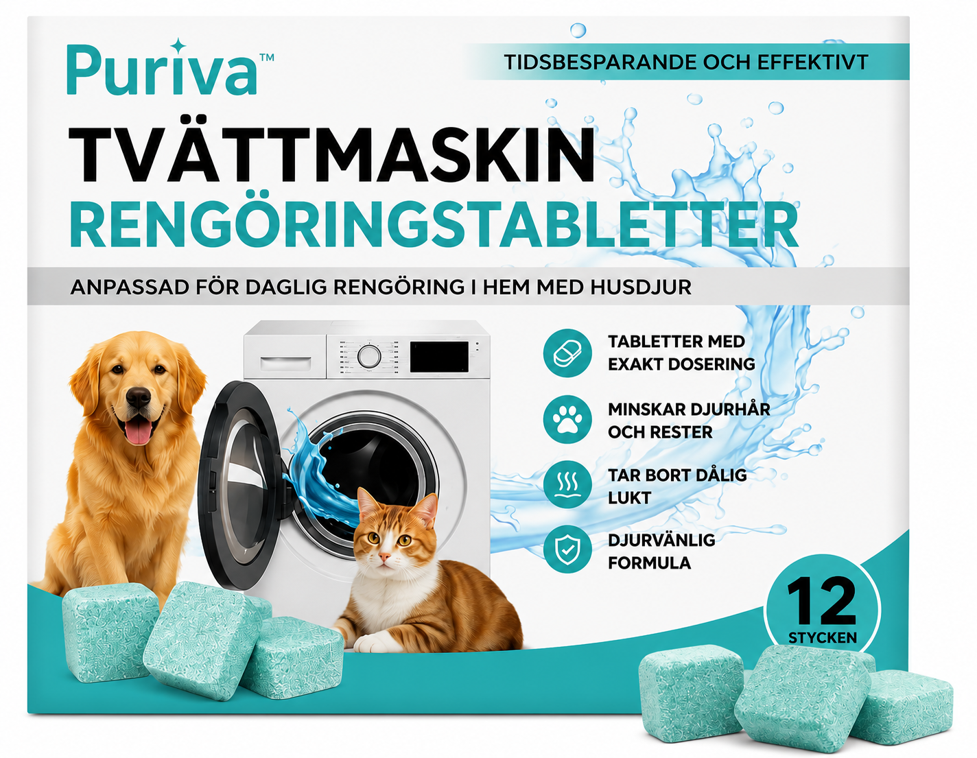 Puriva™ | Eliminera dålig lukt och dolda rester i tvättmaskinen