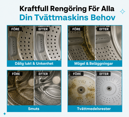 Puriva™ | Eliminera dålig lukt och dolda rester i tvättmaskinen