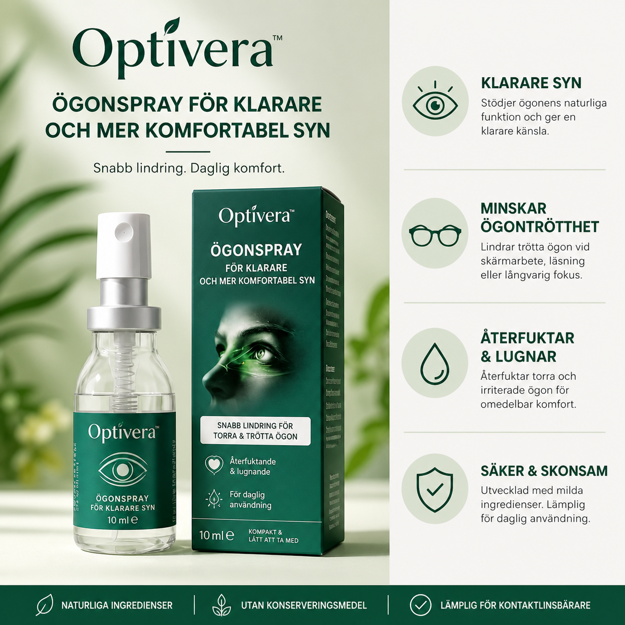 Optivera™ | Ögonspray för Återfuktning & Klarare Syn