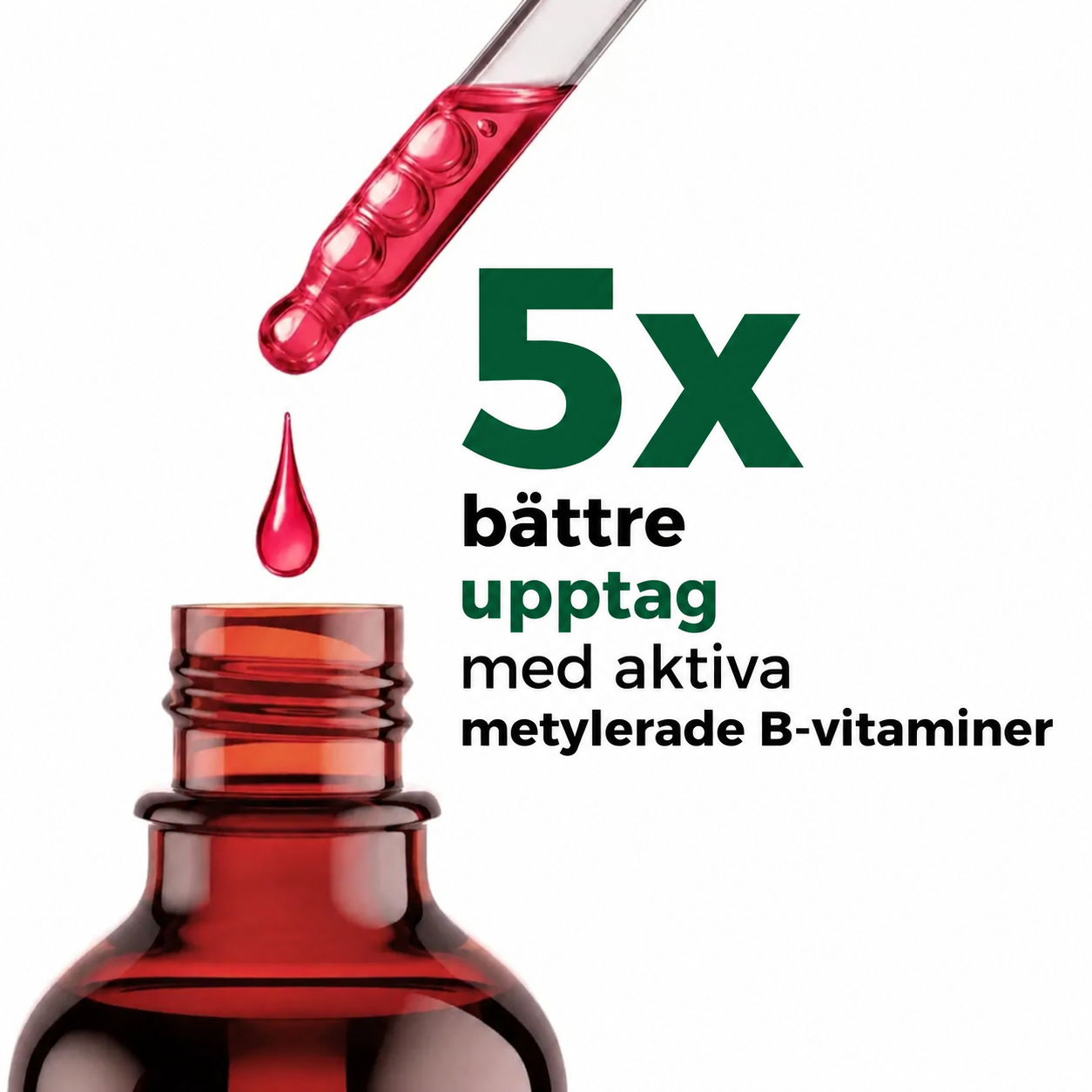 NervoViva™ | 5-i-1 Vitamin B-komplex i droppform – för nerver, energi & fokus