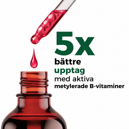 NervoViva™ | 5-i-1 Vitamin B-komplex i droppform – för nerver, energi & fokus