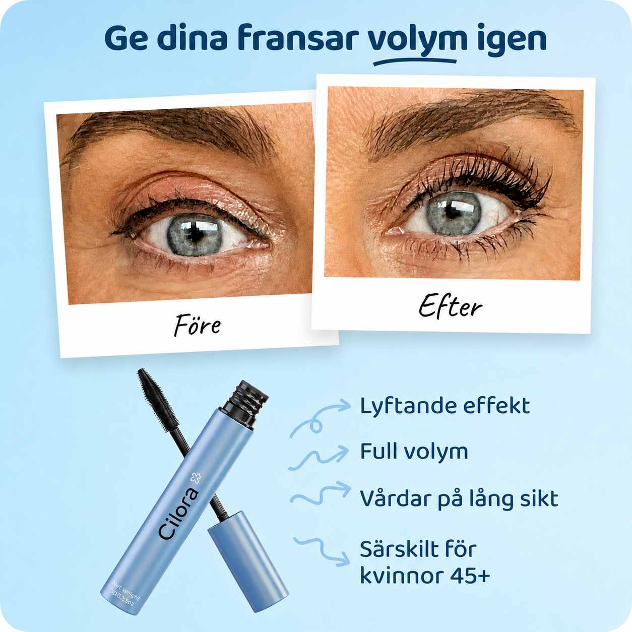 Cilora™ | Längre, fylligare fransar utan klumpar eller tung känsla