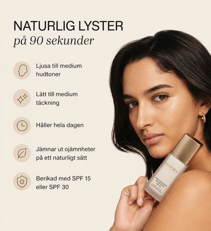 Élviora™ | Färganpassande Foundation Naturlig Lyster med SPF 30