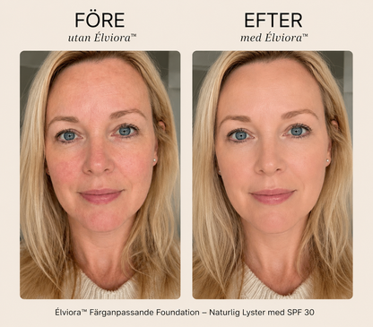 Élviora™ | Färganpassande Foundation Naturlig Lyster med SPF 30