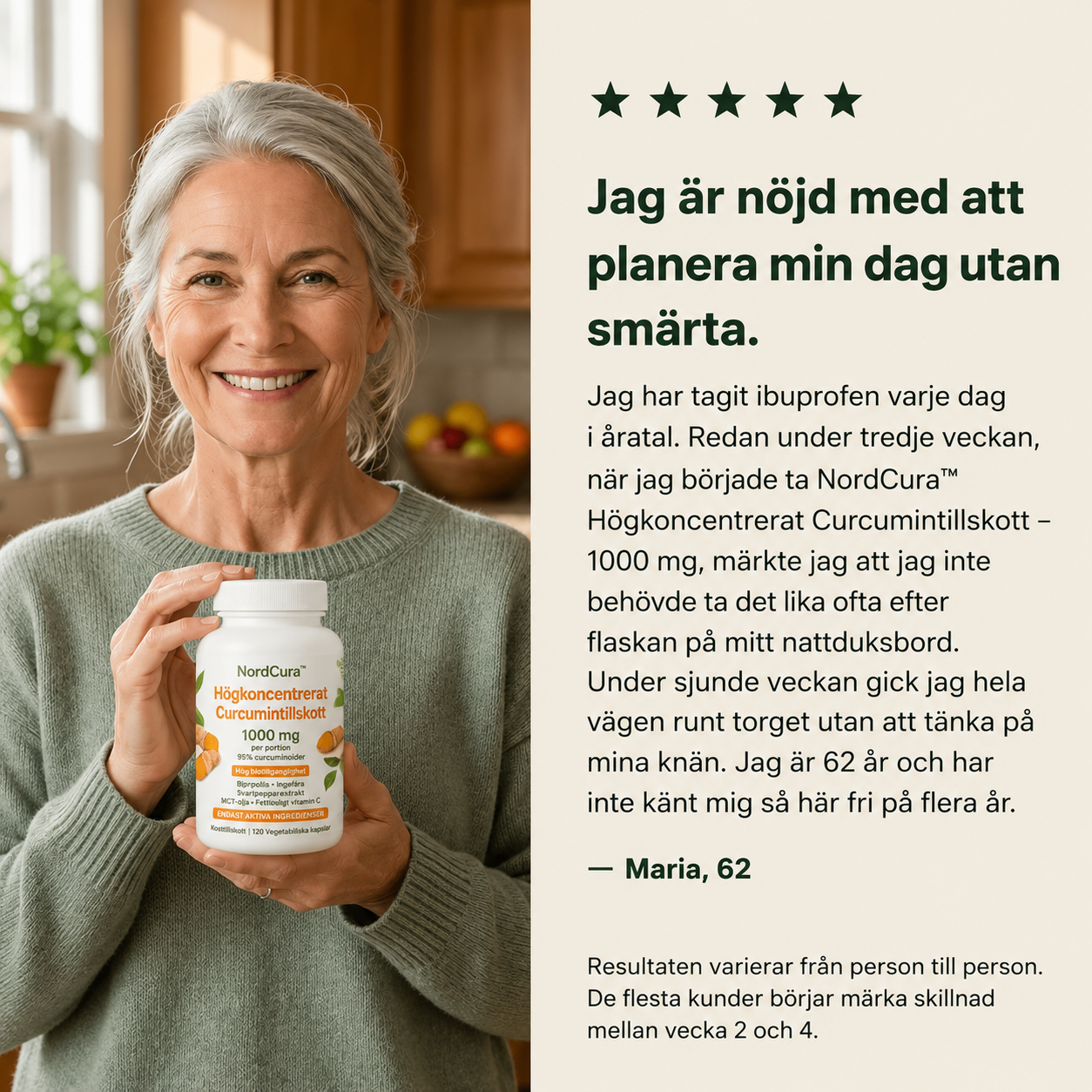 NordCura™ | Högkoncentrerat Curcumintillskott – 1000 mg