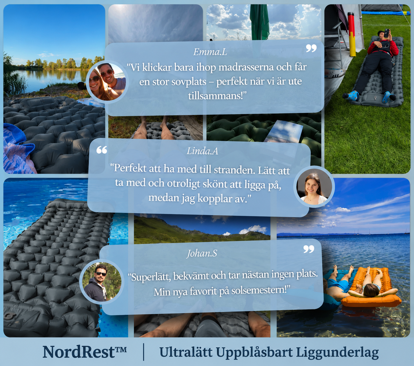 NordRest™ | Ultralätt Uppblåsbart Liggunderlag
