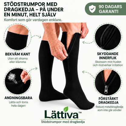 Lättiva™ | Stödstrumpor med dragkedja – på under en minut, helt själv