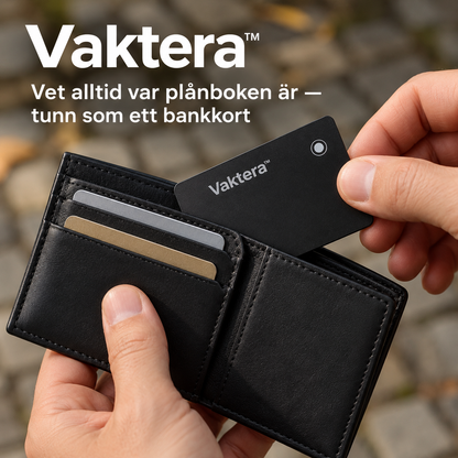 Vaktera™ | Vet alltid var plånboken är — tunn som ett bankkort