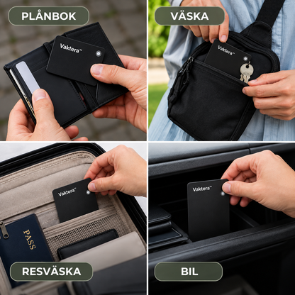 Vaktera™ | Vet alltid var plånboken är — tunn som ett bankkort