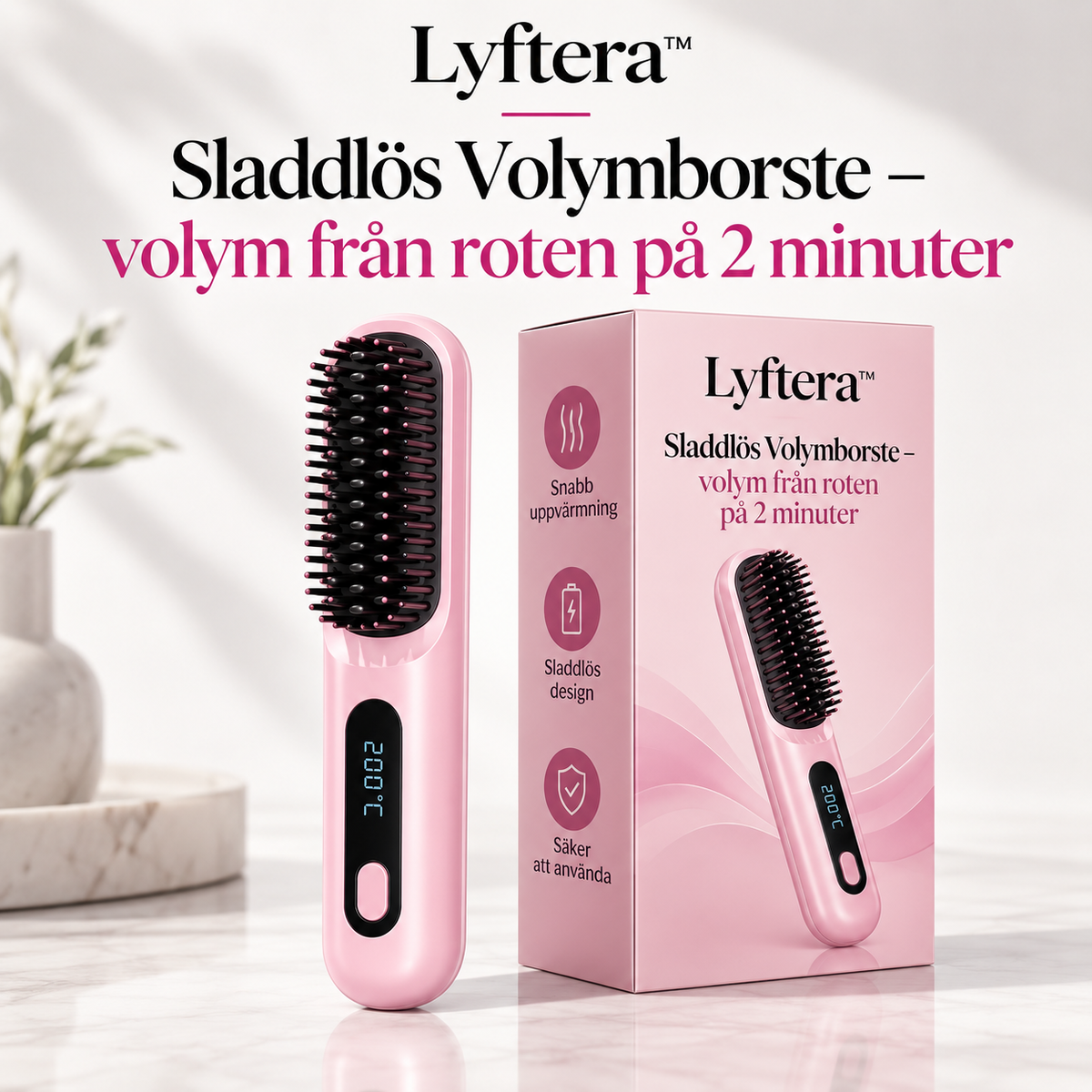 Lyftera™ | Sladdlös Volymborste – volym från roten på 2 minuter