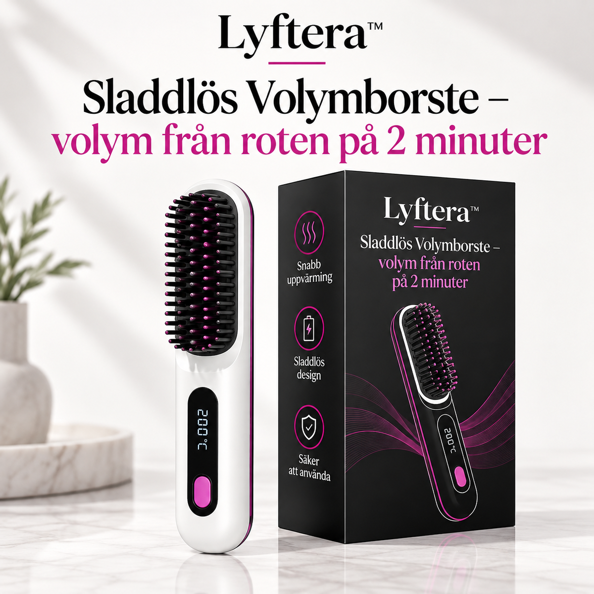 Lyftera™ | Sladdlös Volymborste – volym från roten på 2 minuter