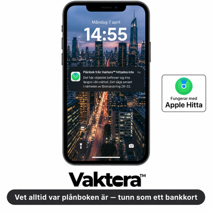 Vaktera™ | Vet alltid var plånboken är — tunn som ett bankkort