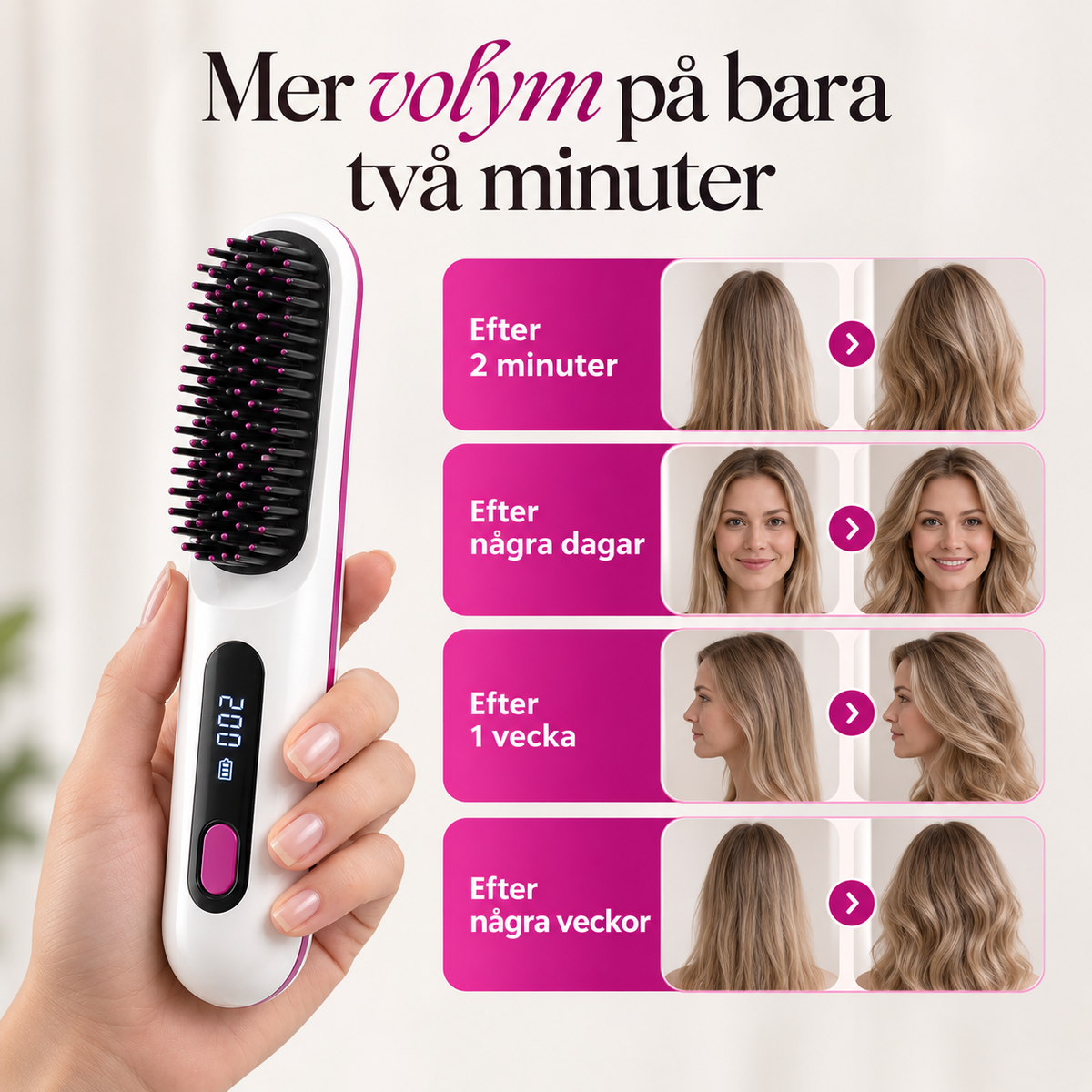 Lyftera™ | Sladdlös Volymborste – volym från roten på 2 minuter