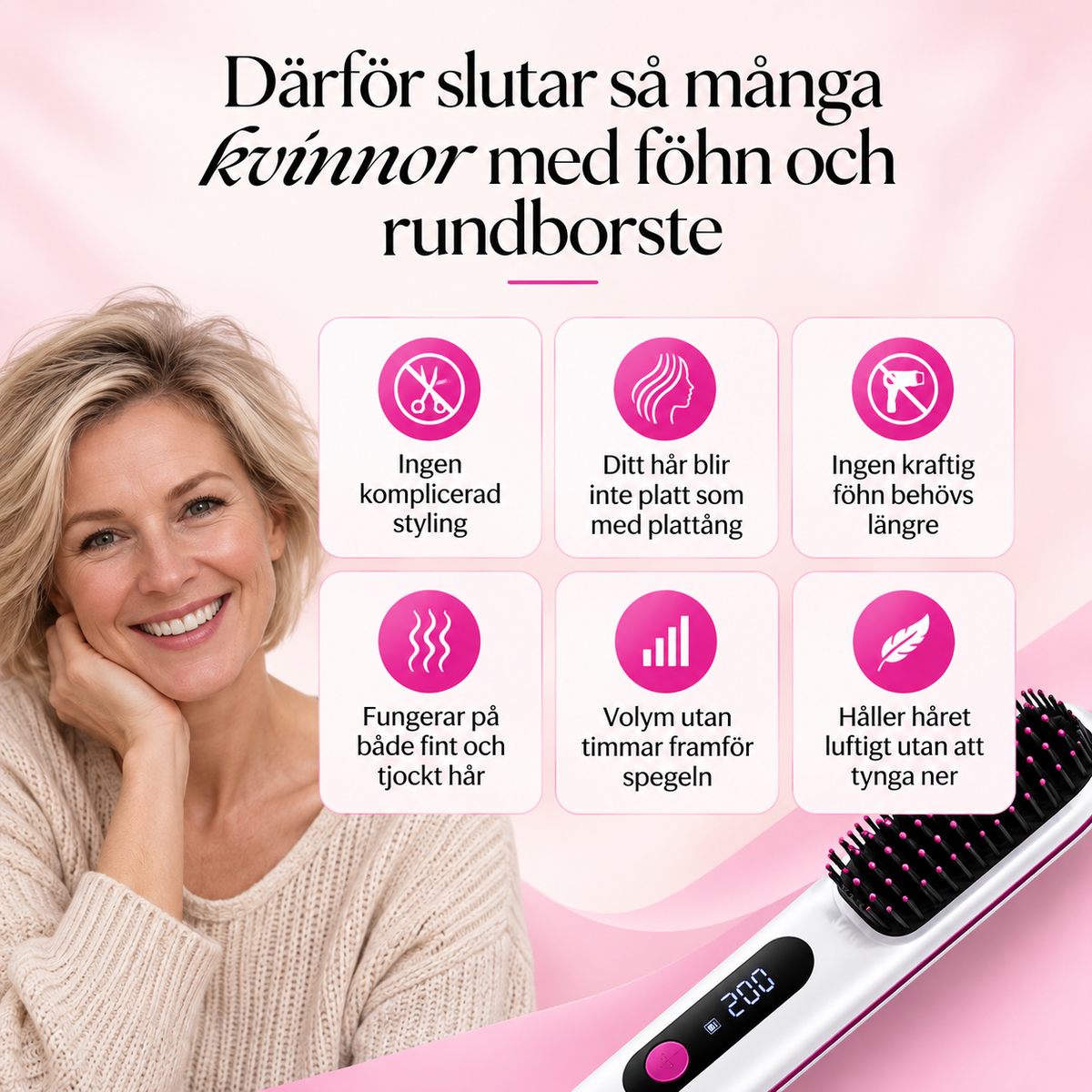 Lyftera™ | Sladdlös Volymborste – volym från roten på 2 minuter