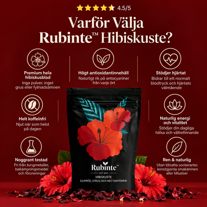 Rubinte™ | Hibiskuste – djupröd, syrlig och helt koffeinfri
