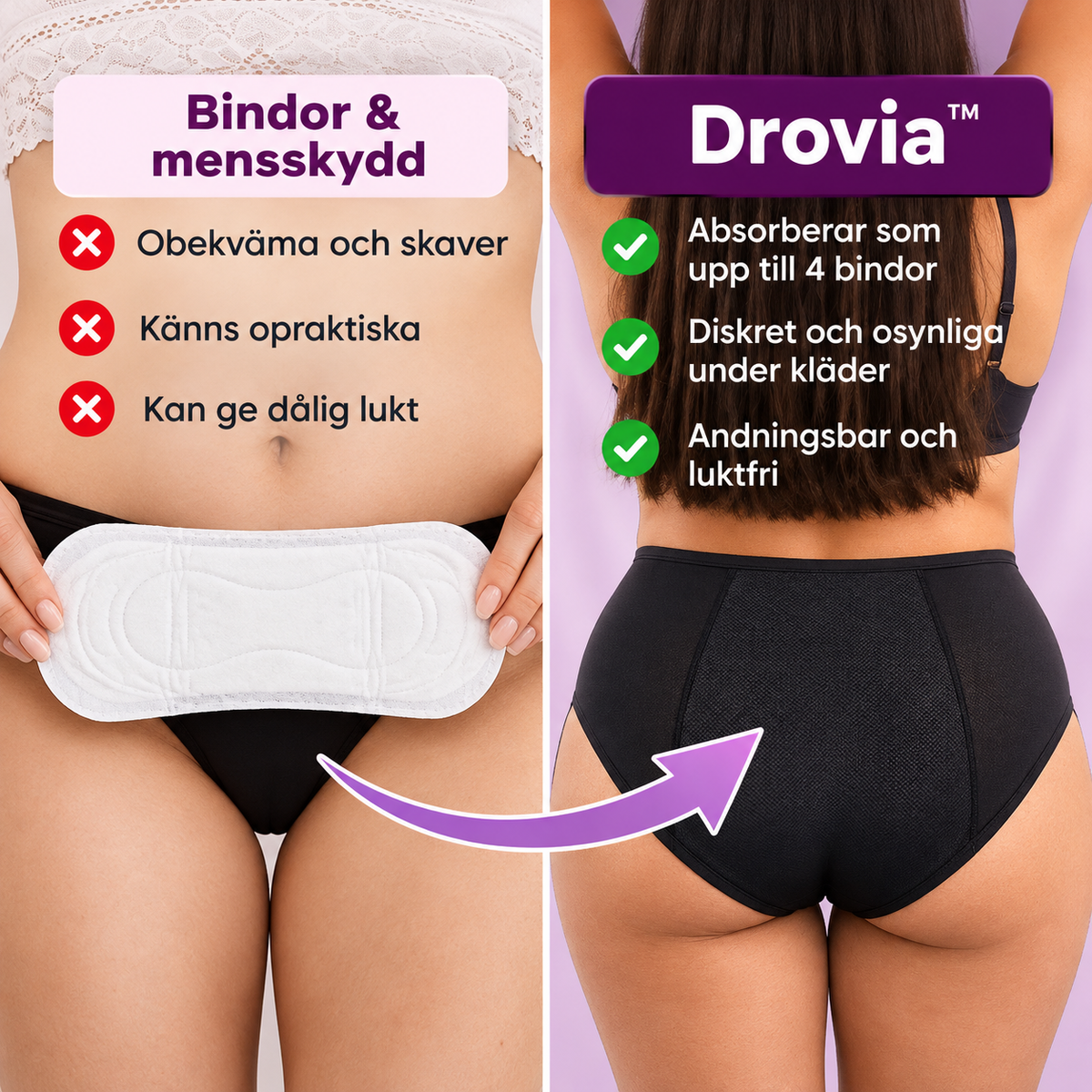 Drovia™ | Läckagesäkra Trosor – Diskret Skydd & Komfort