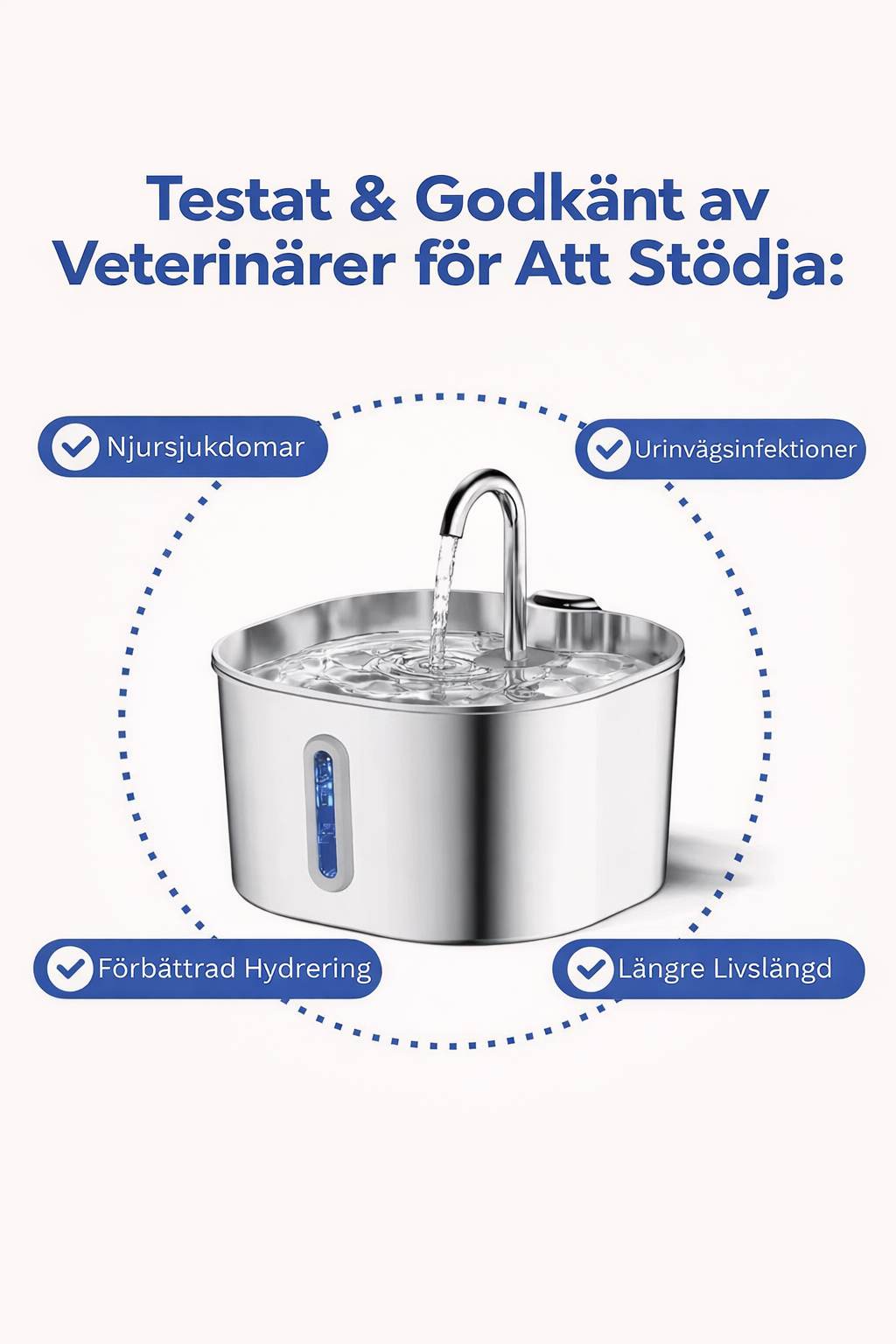 AquaPurr™ | Automatisk Vattenfontän för Katter – Främjar Bättre Hydrering