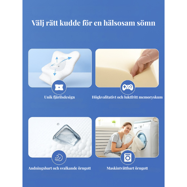 Somniva™ | Ergonomisk Nackkudde i Memory Foam – Vakna Utan Nacksmärta