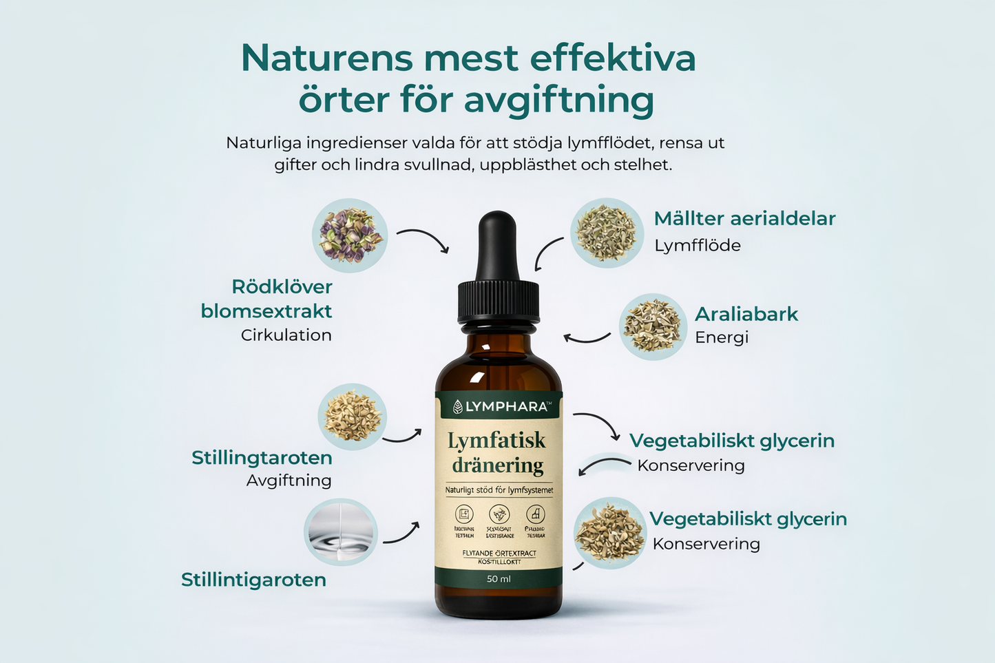 Lymphara™ | Lymfdränage Droppar – Mindre Svullnad & Lättare Kropp