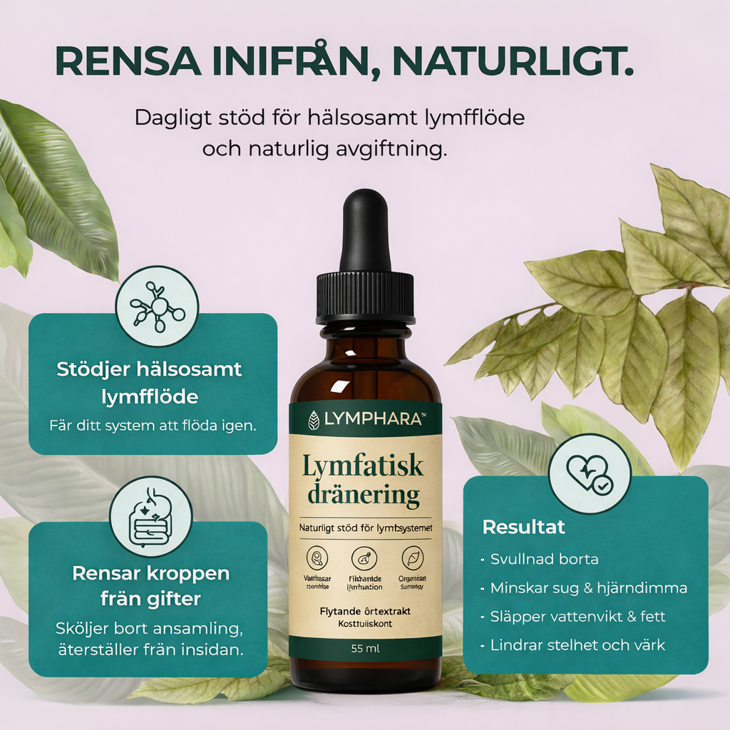 Lymphara™ | Lymfdränage Droppar – Mindre Svullnad & Lättare Kropp