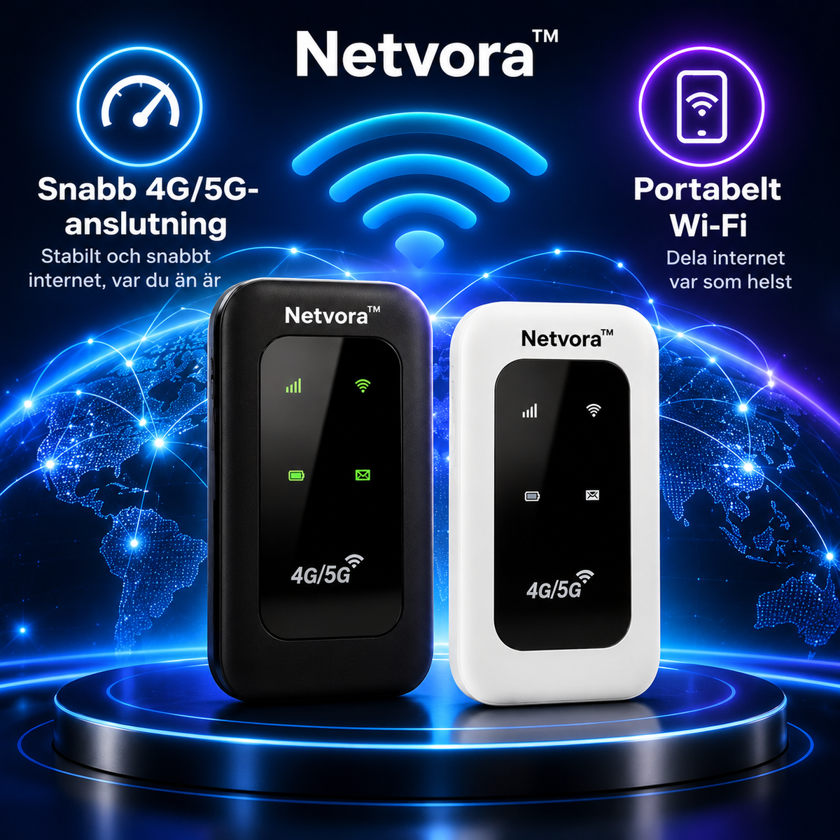 Netvora™ | Bärbar WiFi-router för Internet på Språng