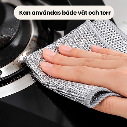 Rengöring av spishäll med Renvia stålfiberduk steg för steg