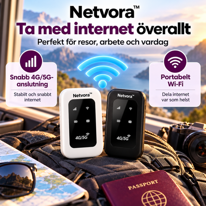 Netvora™ | Bärbar WiFi-router för Internet på Språng