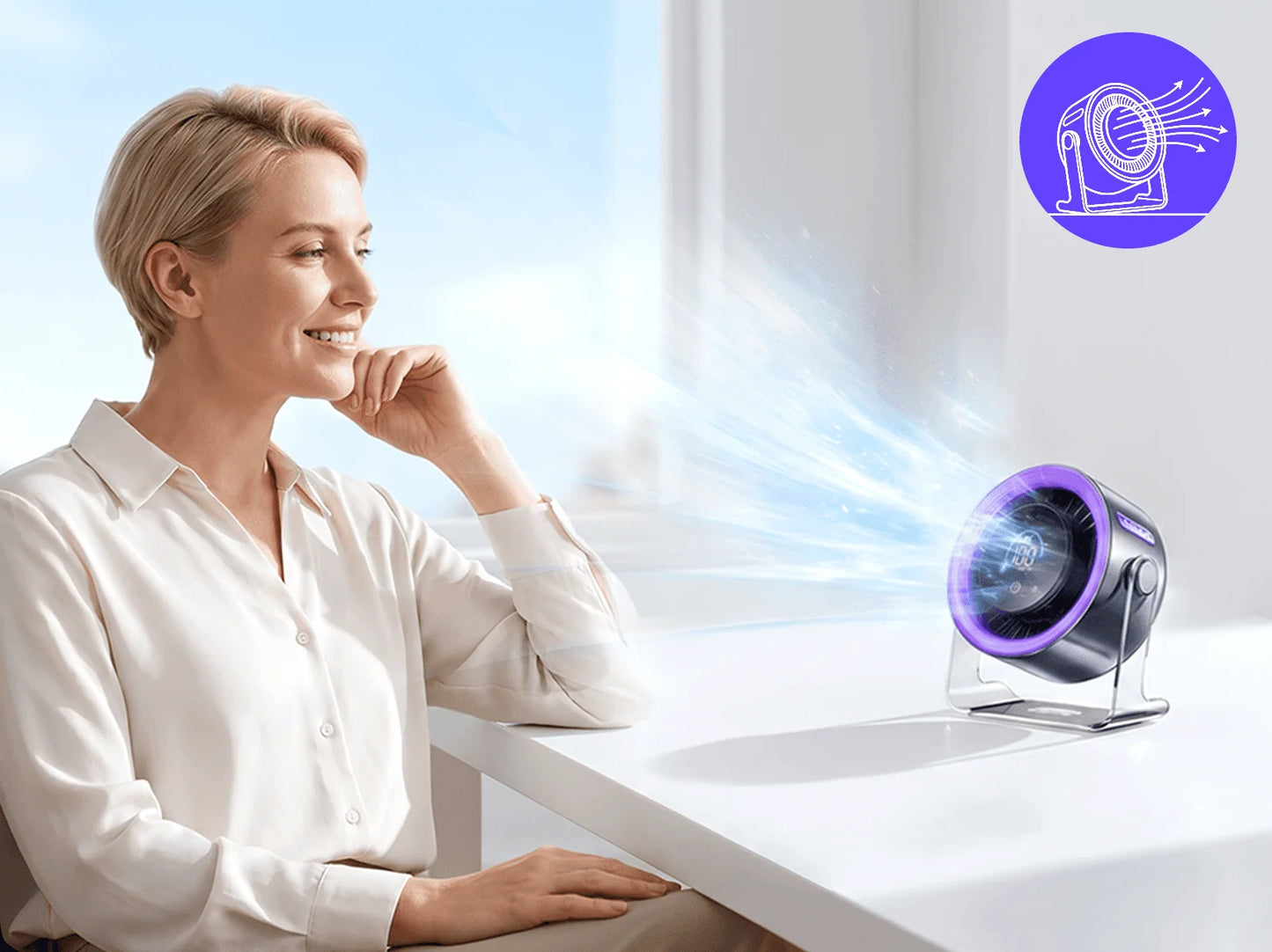 ArcticBreeze™ | Elegant Portabel Luftkylare – Kraftfull Kylning, Tyst Drift & Modern LED-belysning