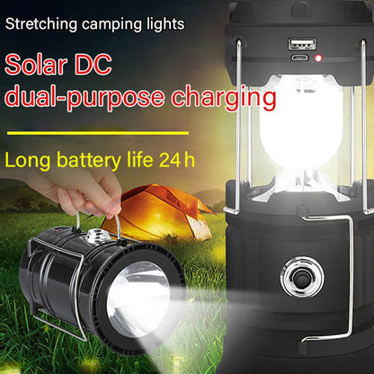 LumiCamp™ | Kraftfull solcellslykta med USB-laddning & powerbank