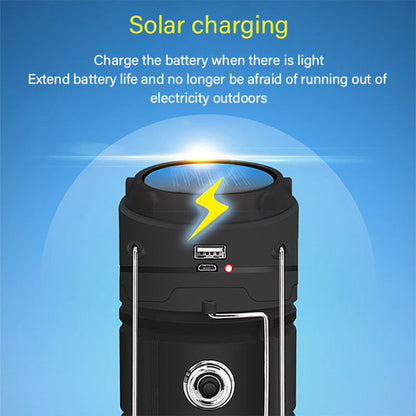 LumiCamp™ | Kraftfull solcellslykta med USB-laddning & powerbank