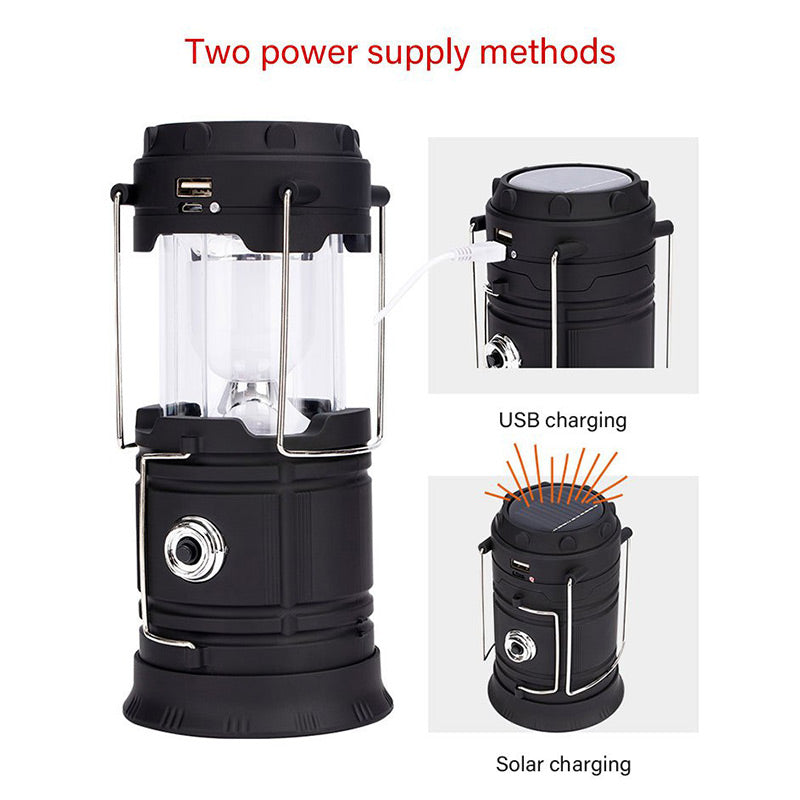 LumiCamp™ | Kraftfull solcellslykta med USB-laddning & powerbank
