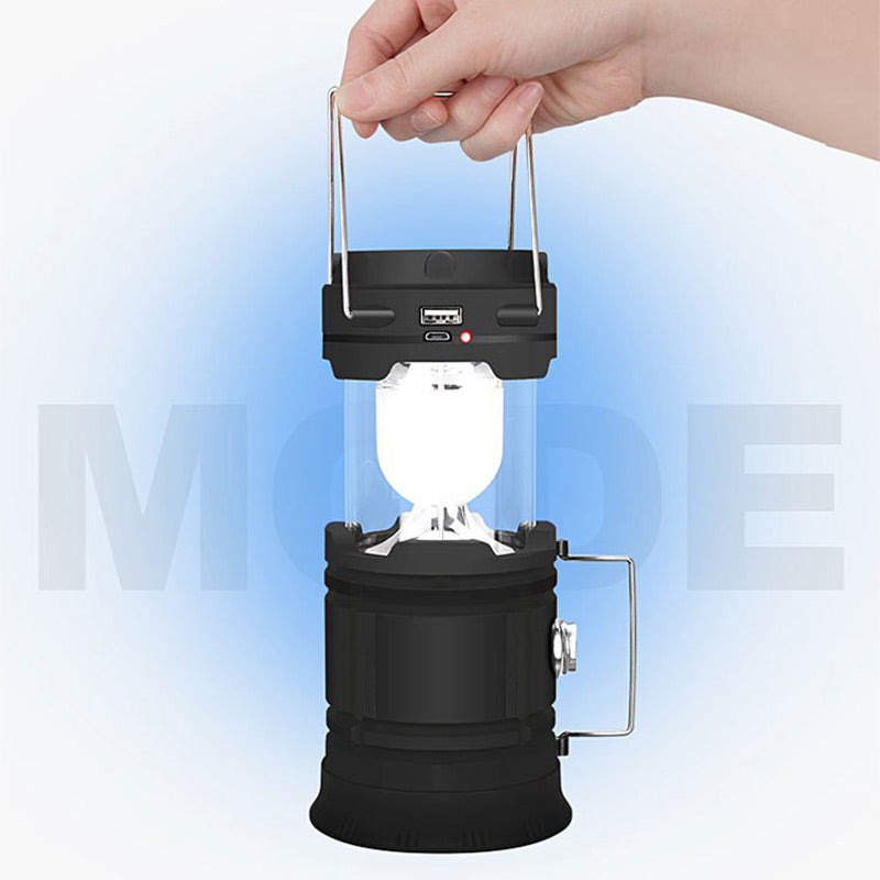 LumiCamp™ | Kraftfull solcellslykta med USB-laddning & powerbank