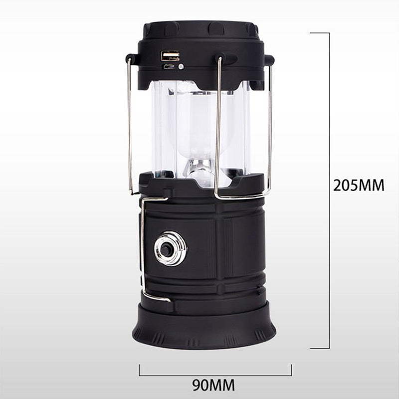 LumiCamp™ | Kraftfull solcellslykta med USB-laddning & powerbank