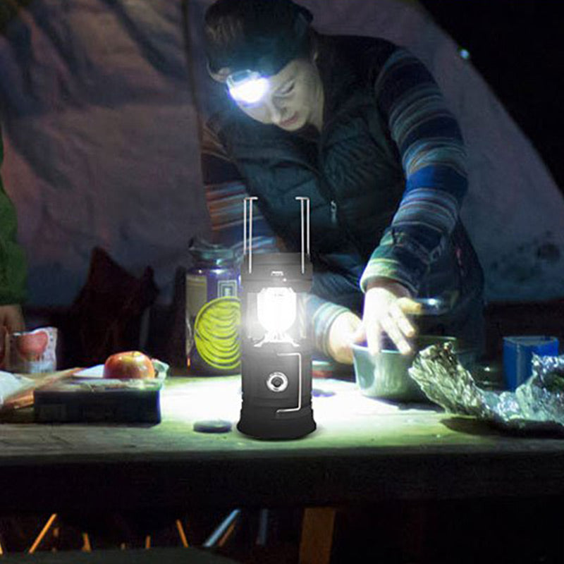 LumiCamp™ | Kraftfull solcellslykta med USB-laddning & powerbank